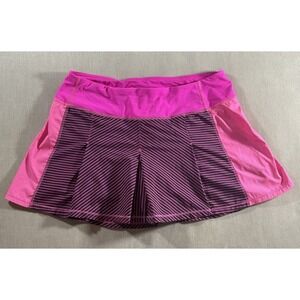 Lululemon Athletica Fast Cat Skirt Skort Womens 6 Pink Raspberry Glo Stripe